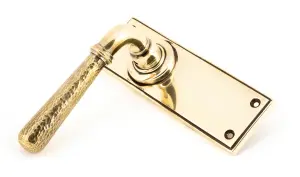 From The Anvil Aged Brass Hammered Newbury Lever Latch Set