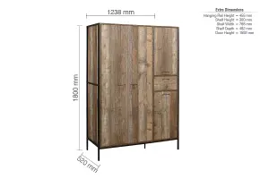 Birlea Urban 4 Door Wardrobe Rustic