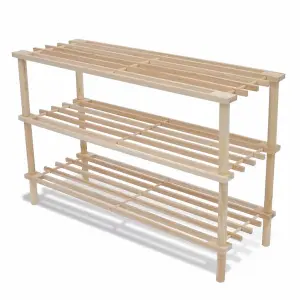 Berkfield 3-Tier Shoe Racks 2 pcs Solid Fir Wood