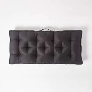 Homescapes Black Faux Suede 2 Seater Booster Cushion