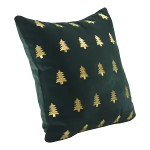 Green & gold Christmas tree Indoor Christmas Cushion (L)43cm x (W)43cm