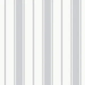 Galerie Smart Stripes 3 Grey/White Heritage Stripe Wallpaper Roll