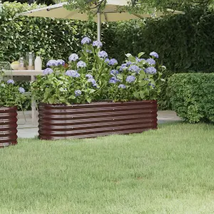 Berkfield Garden Planter Powder-coated Steel 152x40x36 cm Brown