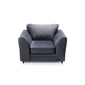 Chicago Velvet Armchair in Dark Grey