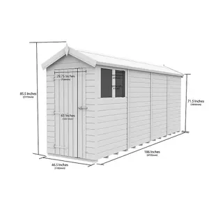 DIY Sheds 4x16 Apex Shed - Single Door Without Windows