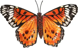 Primus Large Orange Metal Butterfly Wall Art