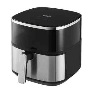 6L Silver&Black Air Fryer with Smart Touch Display and Timer 1400W