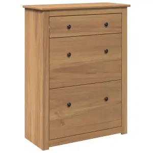 Berkfield Shoe Cabinet Panama 80x35x105 cm Solid Wood Pine