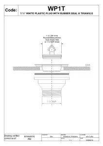 McAlpine WP1T 1.5" White Plastic Plug with Rubber Seal With Triangle