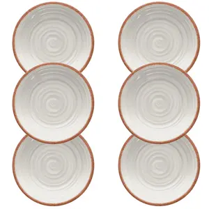 Purely Home Rustic Swirl Ivory Melamine Side Plates - Set of 6