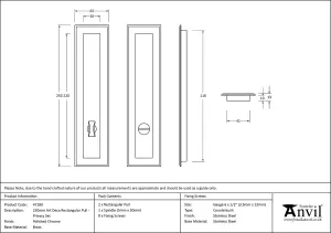 From The Anvil Polished Chrome 250mm Art Deco Rectangular Pull -Privacy Set