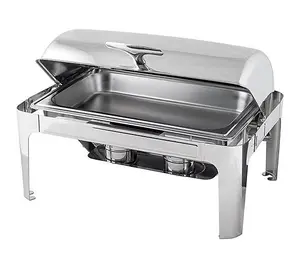 Stainless Steel Roll Top Chafing Dish Full Size 1-1 GN 9 Litre Capacity