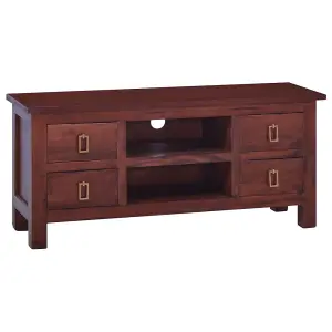 Berkfield TV Cabinet Classical Brown 100x30x45 cm Solid Mahogany Wood