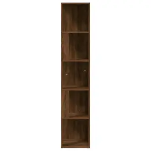 Berkfield Corner Cabinet Brown Oak 33x33x164.5 cm Engineered Wood