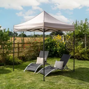 Pop Up 2x2 Gazebo With Sides Beige