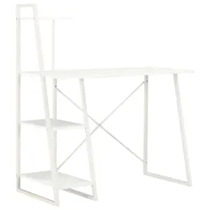 Berkfield Desk with Shelving Unit White 102x50x117 cm