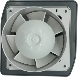 AirTech-UK Bathroom Extractor Fan 100 mm / 4" S-Line Front Panel Silvery-satin finish with Timer Sensor