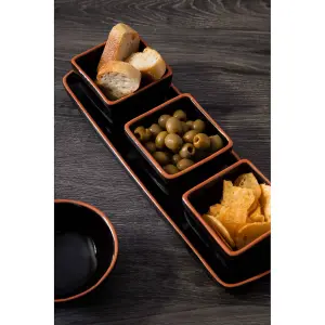 Interiors by Premier Calisto Black Glazed Dishes On Tray