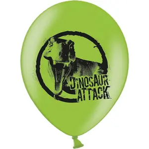 Amscan Dinosaur Attack Latex Balloons (Pack of 6) Green/Black (One Size)