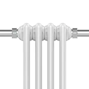 VURTU7 Designer Vertical Period Style Column Radiator, 952(H) x 479(W), Chrome White, 613681