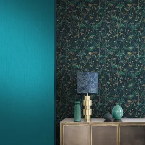 Clarissa Hulse Tisbury Teal Smooth Wallpaper