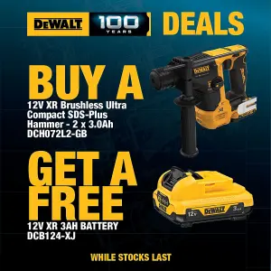 Dewalt 12v XR DCH072L2 Brushless SDS Compact Hammer + Charger + 3x 3Ah Tstak