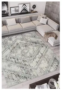 Abstract Collection Vintage Design Rug in Grey  D176