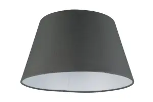 GoodHome Lokombi Dark grey Fabric dyed Light shade (D)30cm