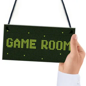 Red Ocean Game Room Sign Gamer Gift Boys Bedroom Decor Man Cave Games Room Sign