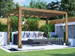 Dunster House Wooden Pergola Kit 3.5m x 2.5m Garden Plant Frame Patio Pressure Treated Terracube