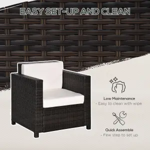 Garden Patio Rattan Wicker Furniture Single Cube Chair Sofa Outdoor Brown