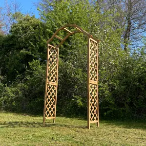 Wooden Garden Arch with Curved Top (Tan)