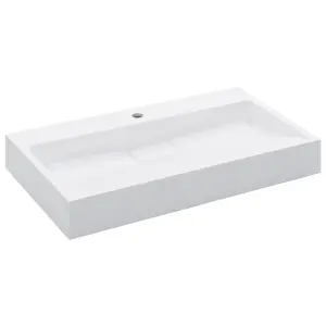 Wash Basin 80x46x11 cm Mineral Cast/Marble Cast White