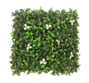 Pack of 12 Best Artificial Laurel Leaf White Hedging 50cm x 50cm Mats (3 Square Metres)