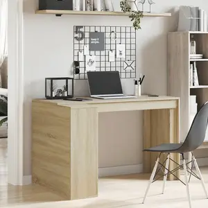 Berkfield Office Desk Sonoma Oak 123.5x73.5x75 cm Engineered Wood