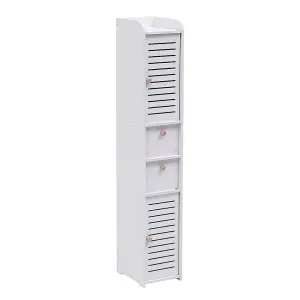 Single Wooden Tall Bathroom Storage Corner Cabinet with Shelf and 2 Drawers,118cm H