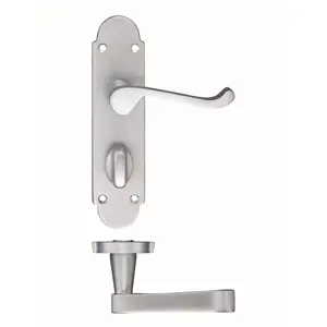 Patternsin Bathroom Door Handle (Set of 2) Satin Chrome