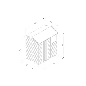 Forest Garden Beckwood 6x4 ft Reverse apex Natural timber Wooden Shed with floor & 1 window