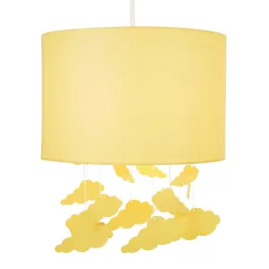 Litecraft Clouds Mobile Easy Fit Yellow Glow Kids Lamp Shade