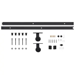 Berkfield Sliding Door with Hardware Set ESG Glass&Aluminium 90x205 cm