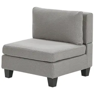 3-Seater Modular Fabric Sofa with Ottoman Light Grey UNSTAD