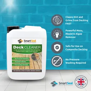 Smartseal Decking Cleaner, Fast Acting Deck Cleaner, Removes Moss, Lichen, Green Algae, Dirt and Black Spot, 3 x 5L