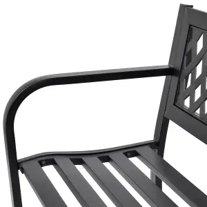 Berkfield Garden Bench 118 cm Steel Black