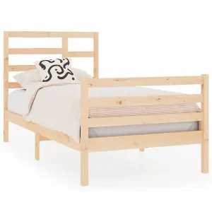 Berkfield Bed Frame Solid Wood 75x190 cm 2FT6 Small Single