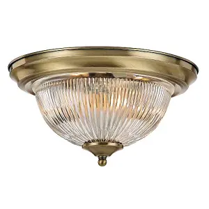 Traditional Antique Brass IP44 Bathroom Ceiling Light Fitting