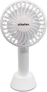 Schallen Mini Portable Travel Hand Held Fan Battery Powered USB Rechargeable Lightweight Handheld Electric Charging Fan- Black