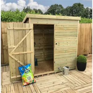 6 x 6 Garden Shed Pressure Treated T&G PENT Wooden Garden Shed + Single Door (6' x 6' / 6ft x 6ft) (6x6)