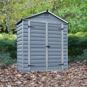 Palram - Canopia Skylight 6x3 ft Apex Dark grey Plastic 2 door Shed with floor