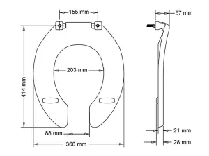 Bemis Commercial open U shape toilet seat