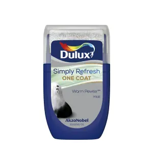 Dulux One coat Warm pewter Matt Emulsion paint, 30ml